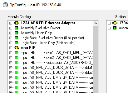 EthernetIP Configuration with EDS files